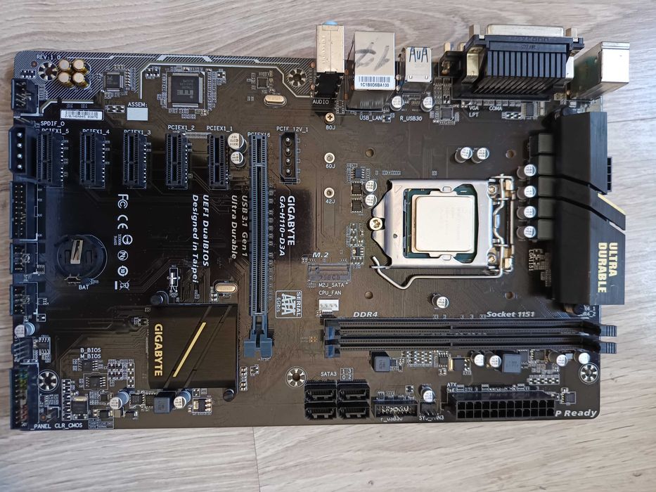 Placă bază GIGABYTE GA-H110-D3A, Cadou Procesor Celeron G3900+ cooler