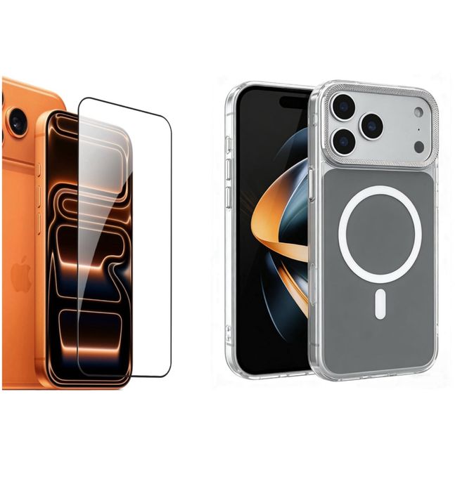 Husa Metalic Anti Soc + Folie Sticla - Iphone 17 PRO/17 PRO MAX