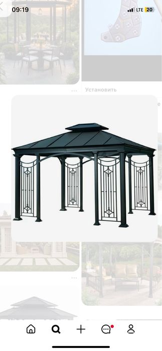 Беседка навес металл конструксия besedka naves reshotka