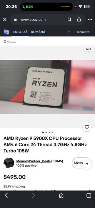 Amd 9 5900x 4.8 GHz full