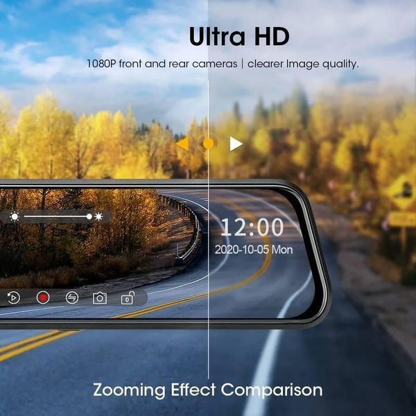 Видеорегистратор DVR 1080 FULL HD 9,66 inhc Touch screen Огледало с дв