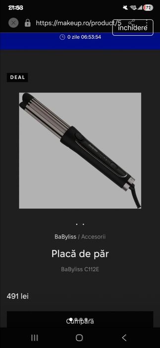 Ondulator si placa ceramica Babyliss