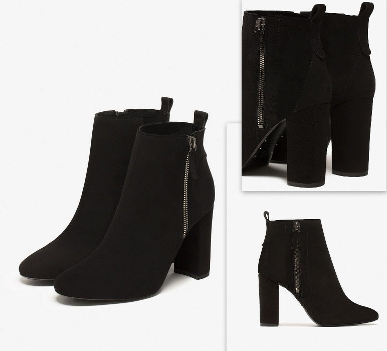 NOU! Cizme / botine din piele intoarsa MASSIMO DUTTI