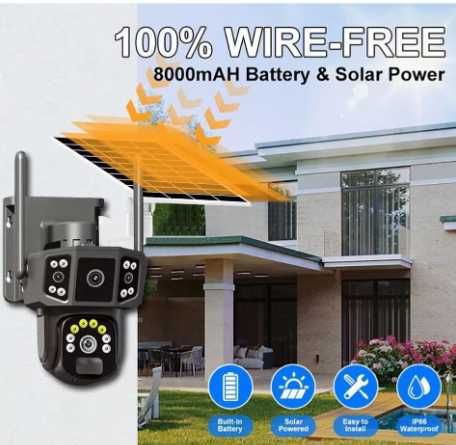 !!!БЕЗПЛАТНА ДОСТАВКА!!! Соларна камера за видеонаблюдение 4G Sim соларен панел