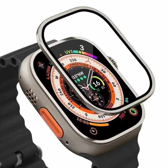 Стъклен протектор с титаниевa рамка за Apple Watch ULTRA 1/2/3