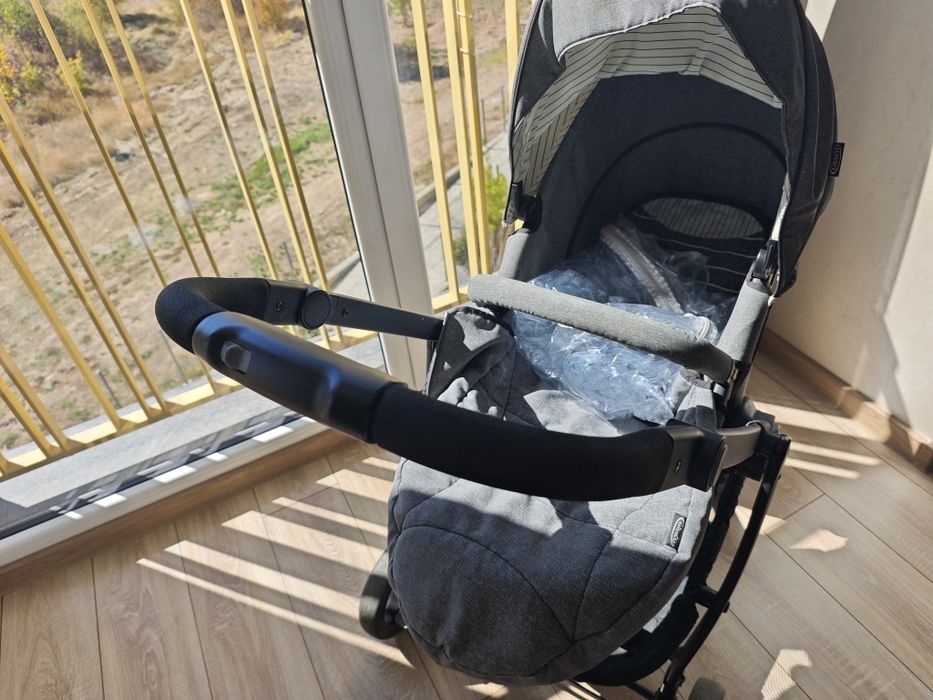 Количка 3в1 Graco Evo Suits Me, Сива с 3 коша и дъждобран