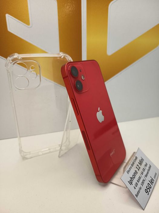 Iphone 12 Mini 64GB Red/Neverlocked/Baterie:100%/ca NOU! ID9595