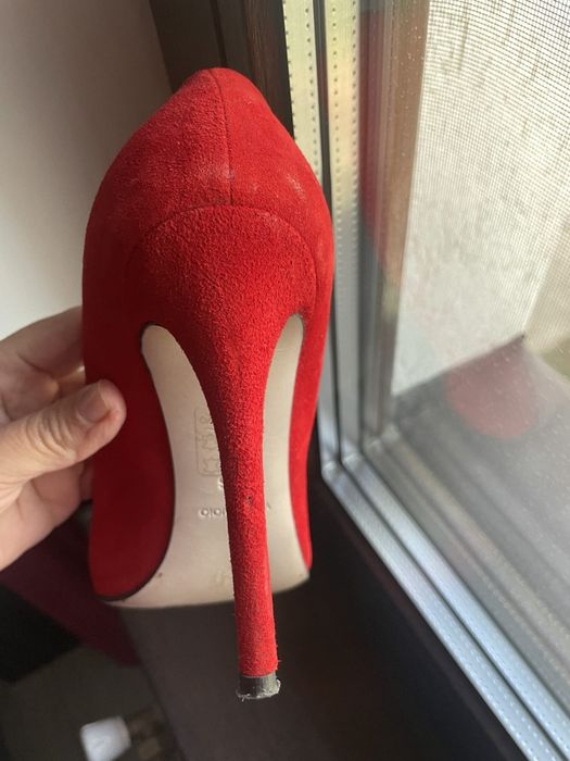 Pantofi 36, rosii, musette, piele