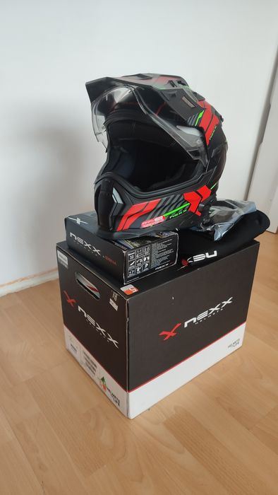 Casca moto adventure Nexx X. WED2, fibra de sticla, S + intercom Sena
