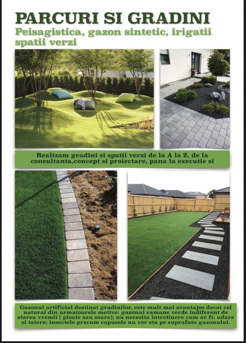 Amenajare peisagistica, spatii verzi, parcuri si gradini, irigatii