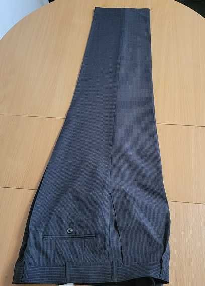 Pantaloni barbati 45% lana negru cu dungi M-L