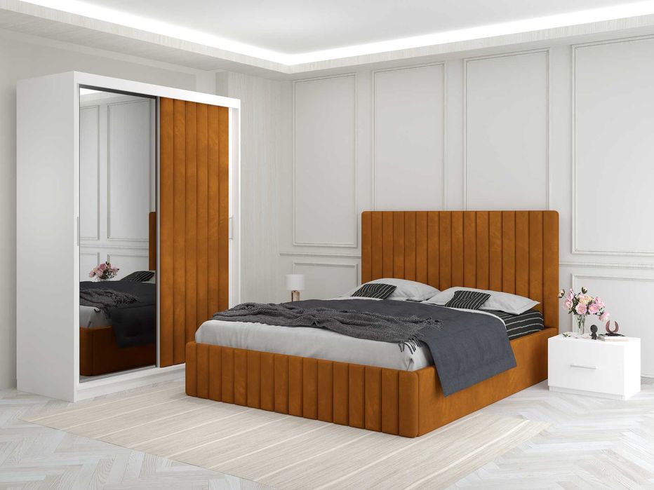 Set dormitor Venus cu usa tapitata,mobila dormitor TRANSPORT GRATUIT