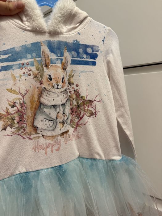 Детска зимна рокля Petit Fleur – размер 5–6 години