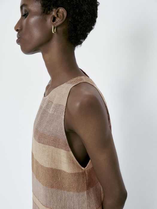 Rochie din in Massimo Dutti