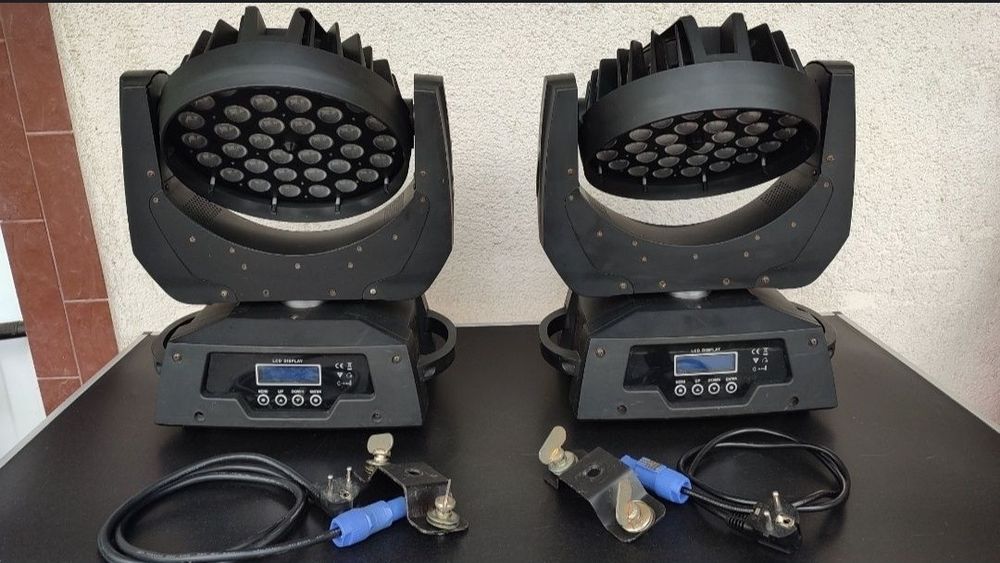 2 bucati led wash zoom moving head light rgbw