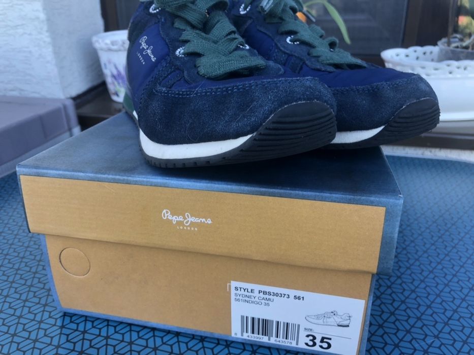 Pantofi copii Pepe Jeans marimea 35, albastru camuflaj
