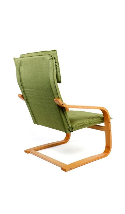 Fotoliu Kring Casper, cadru curbat, 60x60x90 cm,material textil, verde