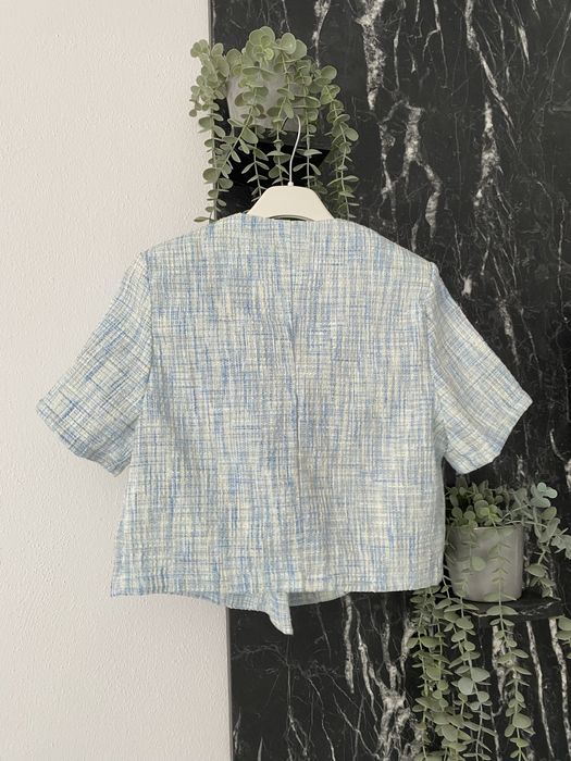 Sacou / camasa dama alb albastru