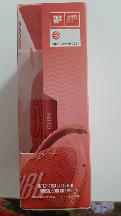 Boxa portabila JBL Clip 4, Bluetooth, IP67, 10H, Rosu, sigilata