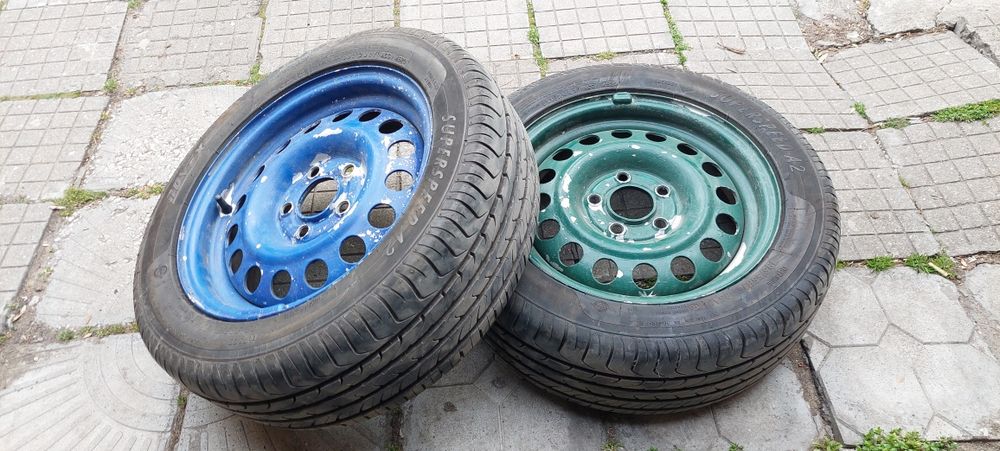 2 бр. усилени стоманени джанти 15" с гуми