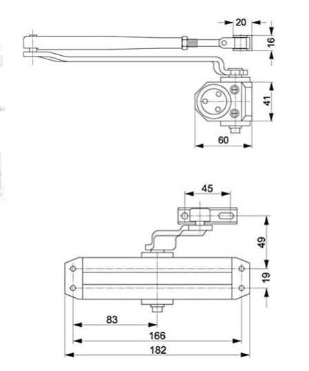 Автомат за врата Assa Abloy стандартно рамо