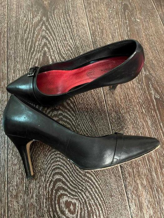 туфли лодочки черные кожаные