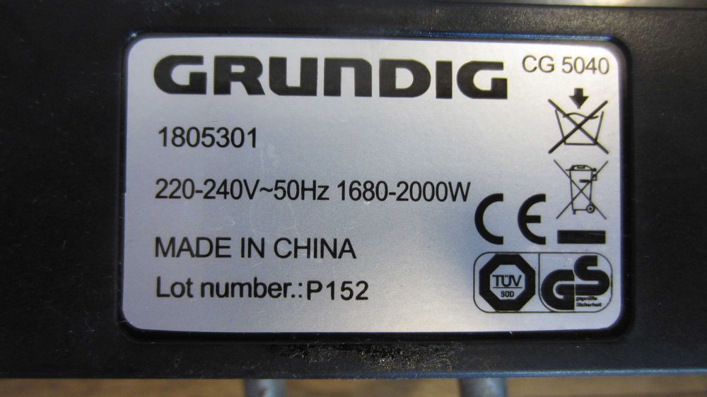 Настолен контактен грил Grundig CG5040-2000W