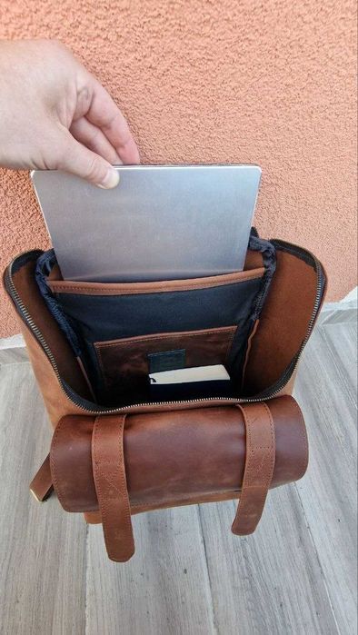 Rucsac din piele naturală. Rucsac pentru laptop. Leather Laptop backpack