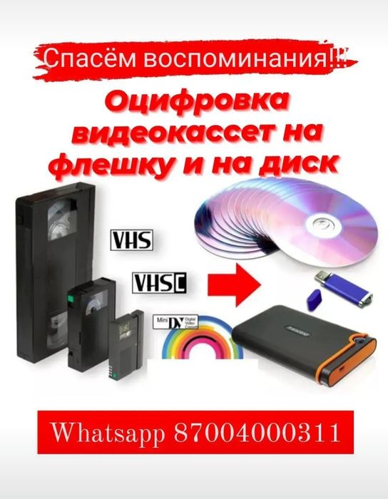 Оцифровка видеокассет Актау
