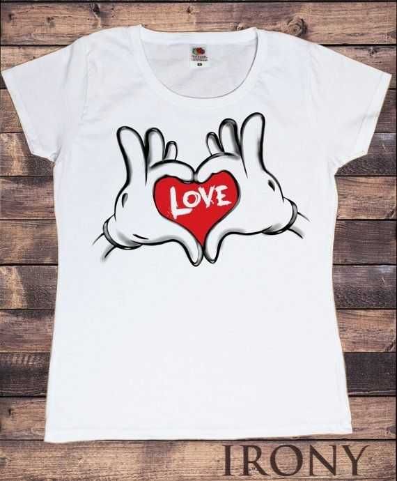 Дамски тениски с сърца принт - 11 модела XS-4XL