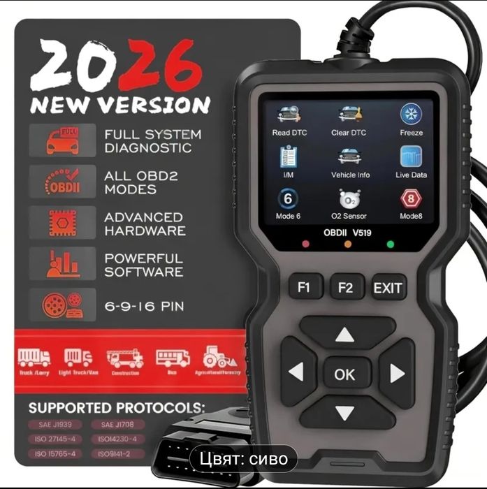 Професионален OBD2 диагностичен скенер, захранван от USB, детектор за