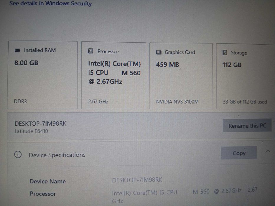 Laptop Dell Latitude E6410