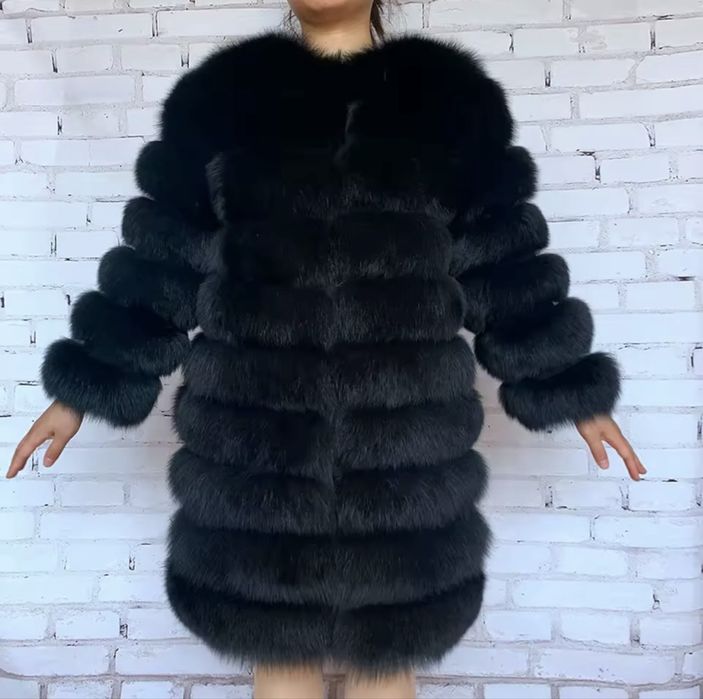 Палто от изкуствен косъм лисица XL