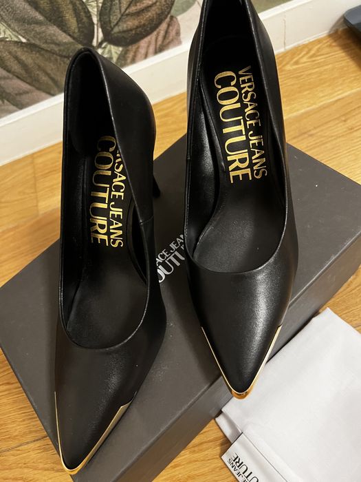 Pantofi piele-stiletto- noi - VERSACE JEANS