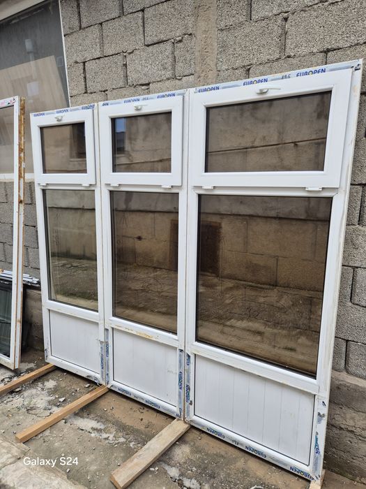 Окна двери  Б/У пластик