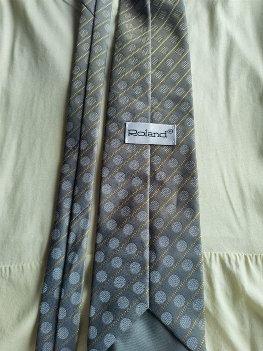 Cravata bărbați gri buline dungi Roland