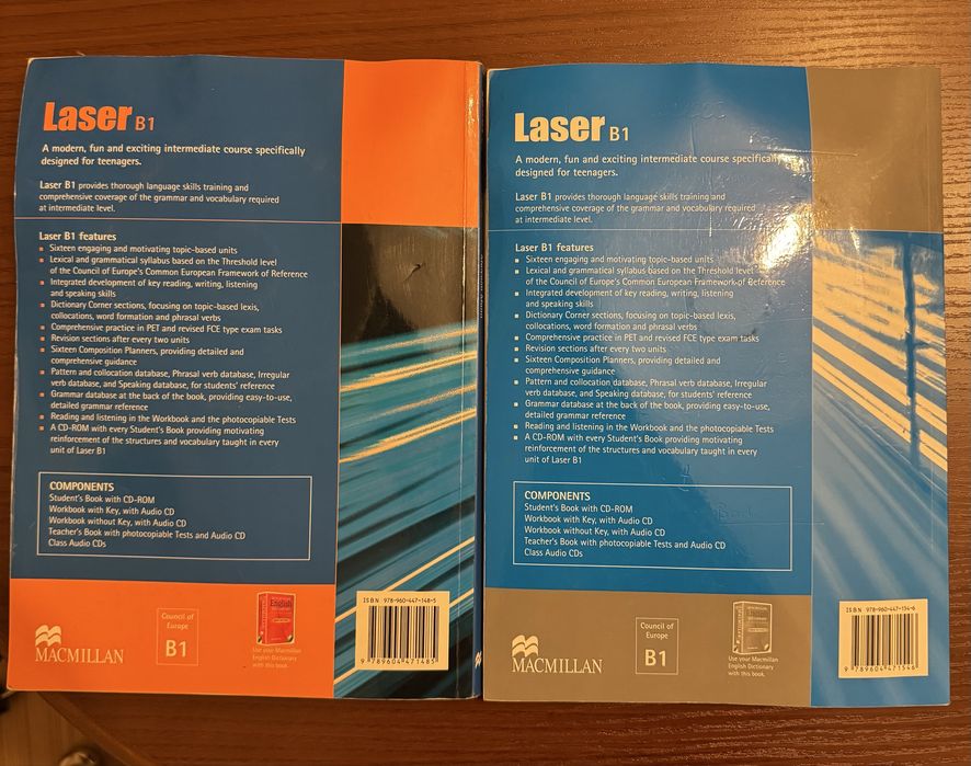 Учебник и учебна тетрадка по английски език Laser B1 с дискове