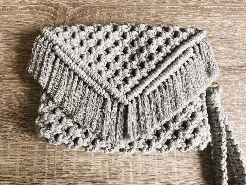 Clutch handmade, geanta plic macrame