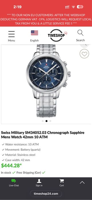 Swiss military by Chrono chronograph