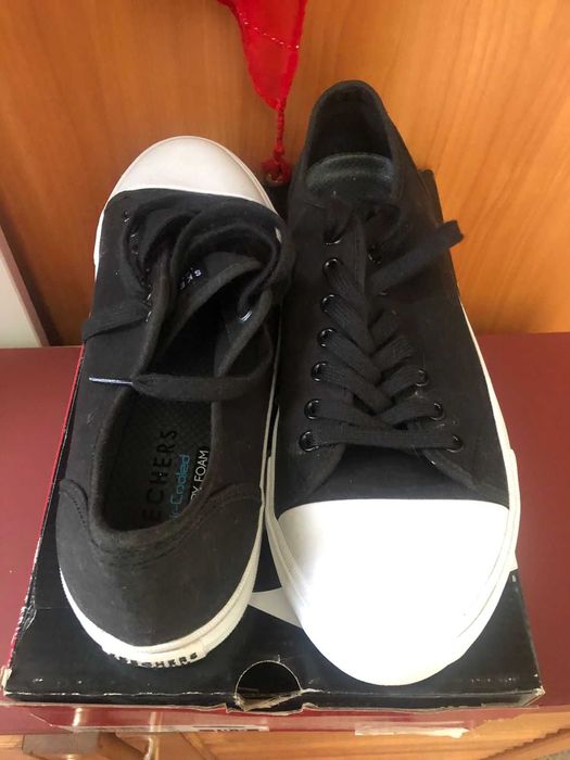 Кеды скетчерс черные 44 размер