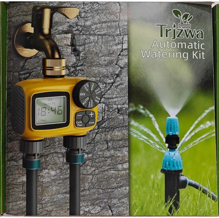 Комплект за градинско капково напояване двупортов таймер програми