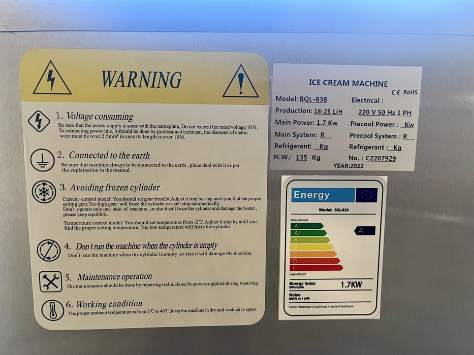 Frezeer Muzqaymoq aparat 220v