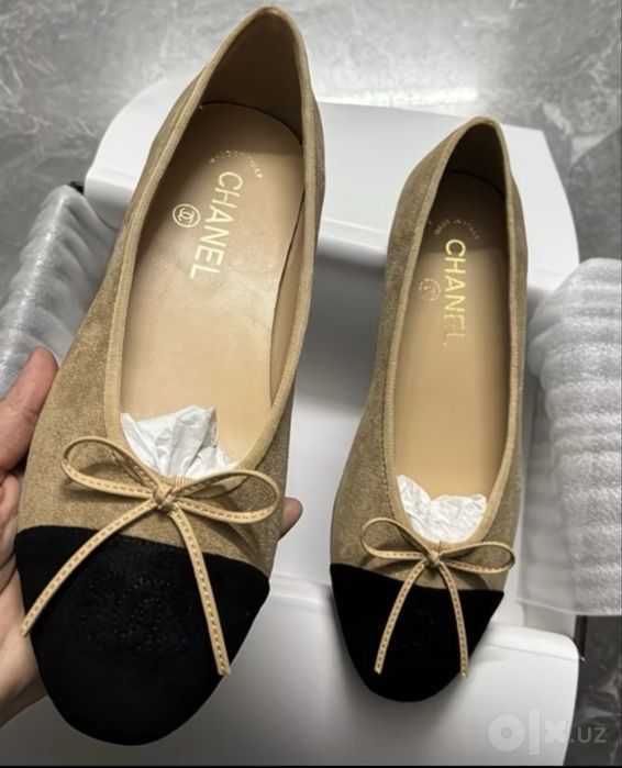 Замшевые балетки chanel