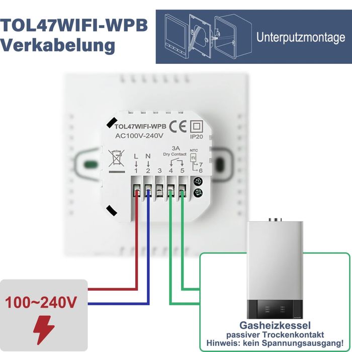 Интелигентен стаен термостат BEOK, Tuya