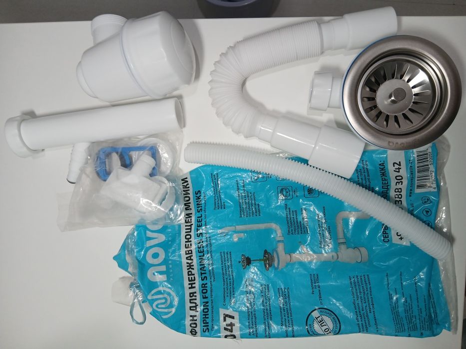 Новый сифон для нержавеющей мойки