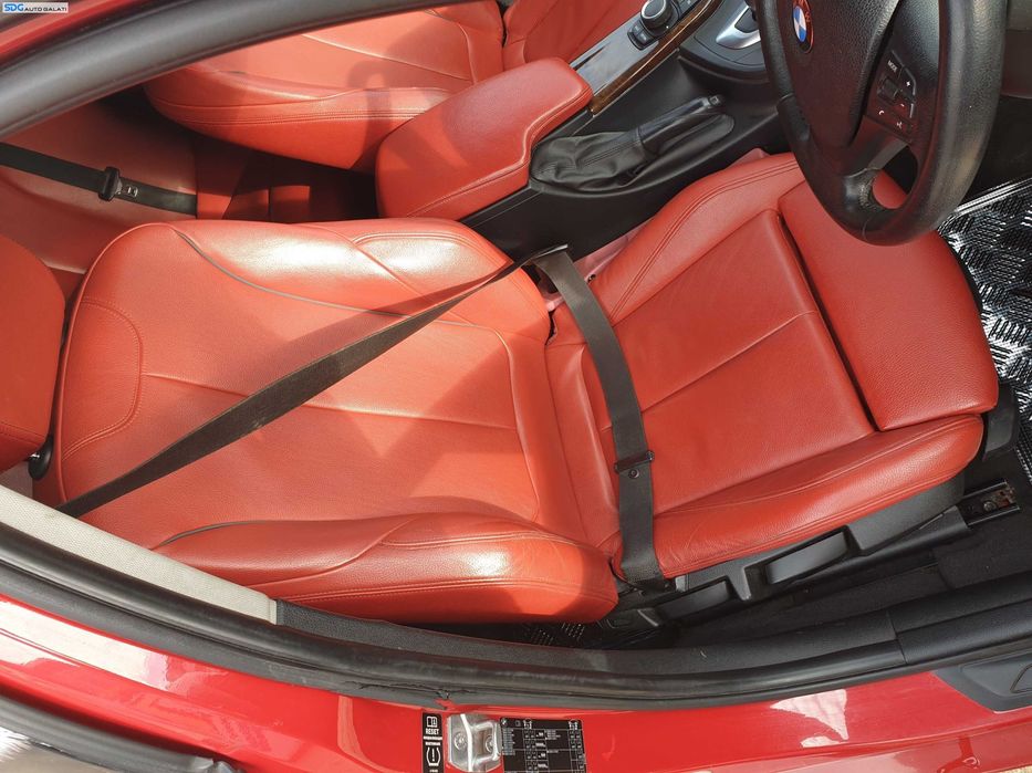 Interior Piele Rosie Scaun Scaune Stanga Dreapta Fata FARA Incalzire si Bancheta cu Spatar Fara Rabatare BMW Seria 3 F30 Berlina Sedan 2011 - 2019 [K1157]