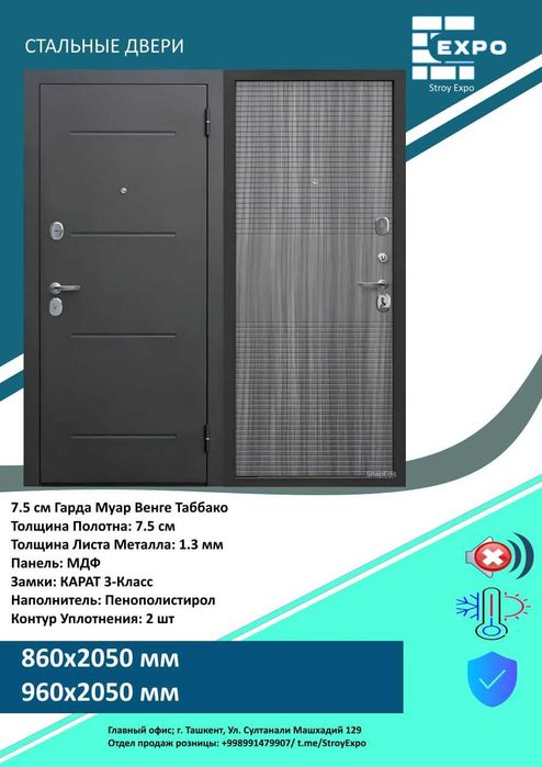 Железные Входные двери Межкомнатные мдф двери Mdf eshiklar Temir eshik