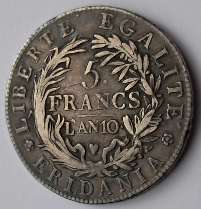 Italia, Gaule SubAlpine , 5 Francs 1801
