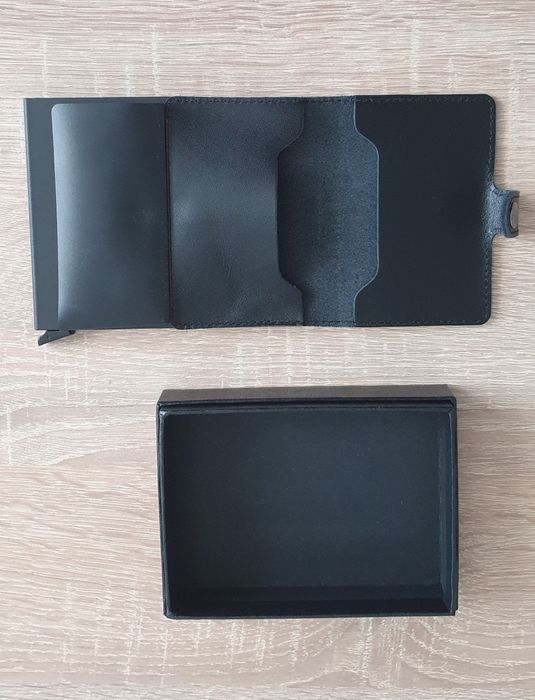 Portofel port card piele card holder cu protectie RFID