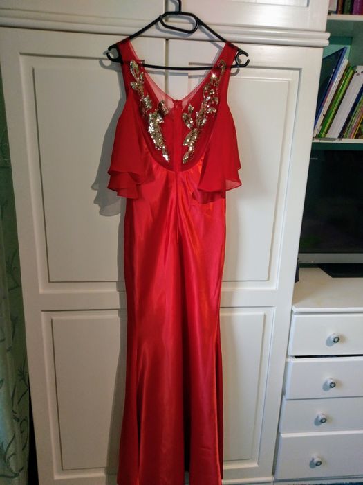 Rochie elegantă de seară Tafta roșie, mărime S/M
